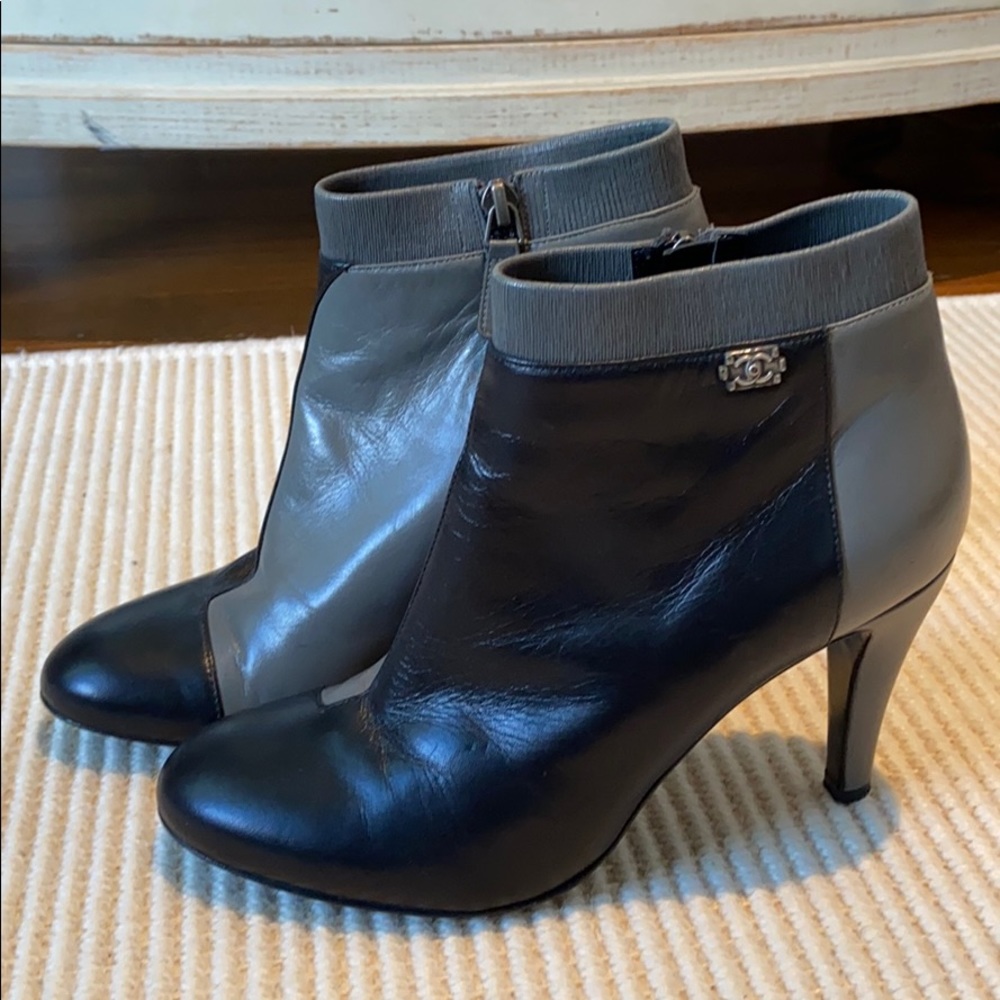 Chanel two tone booties